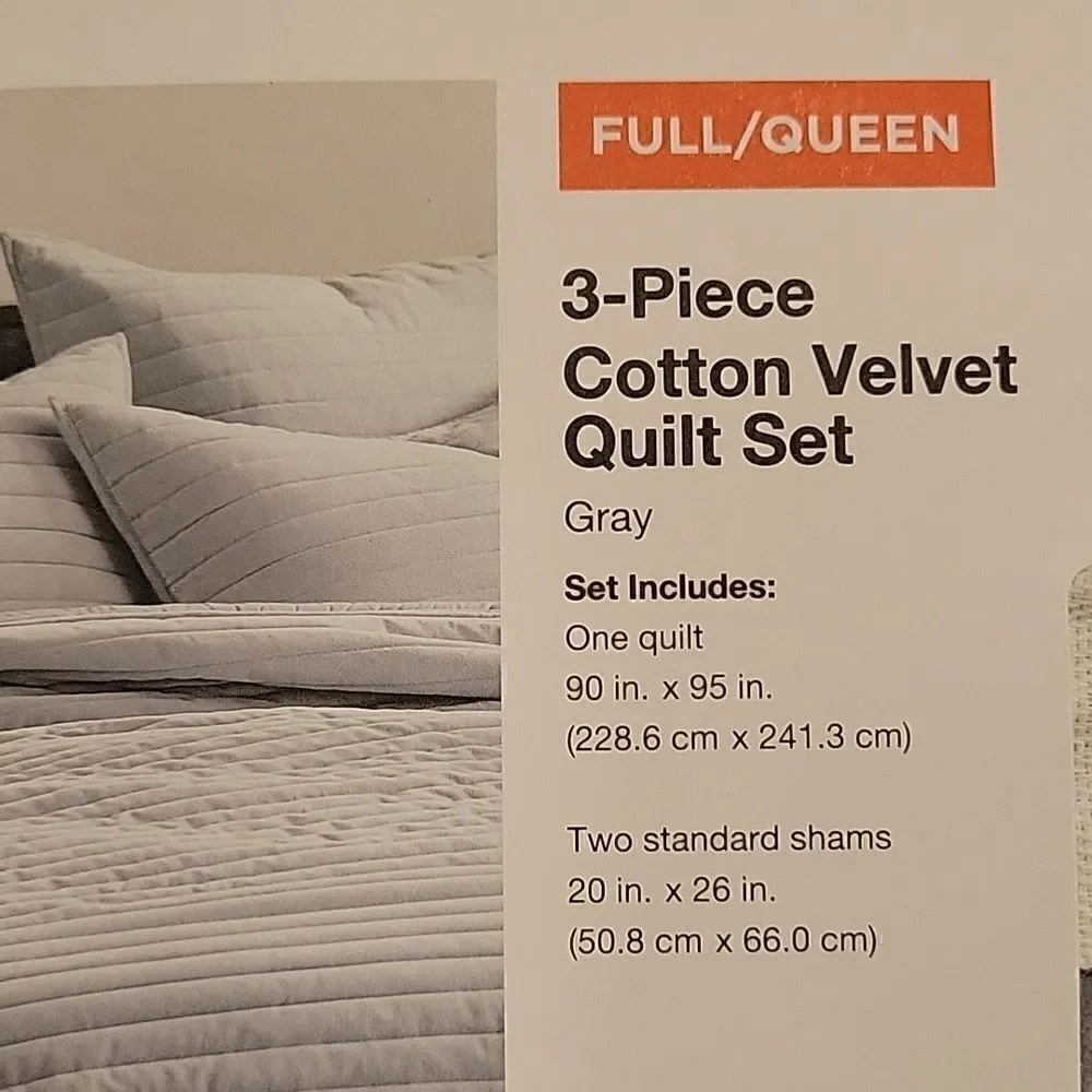 Sonoma Goods For Life 3-piece Cotton Velvet Quilt Set